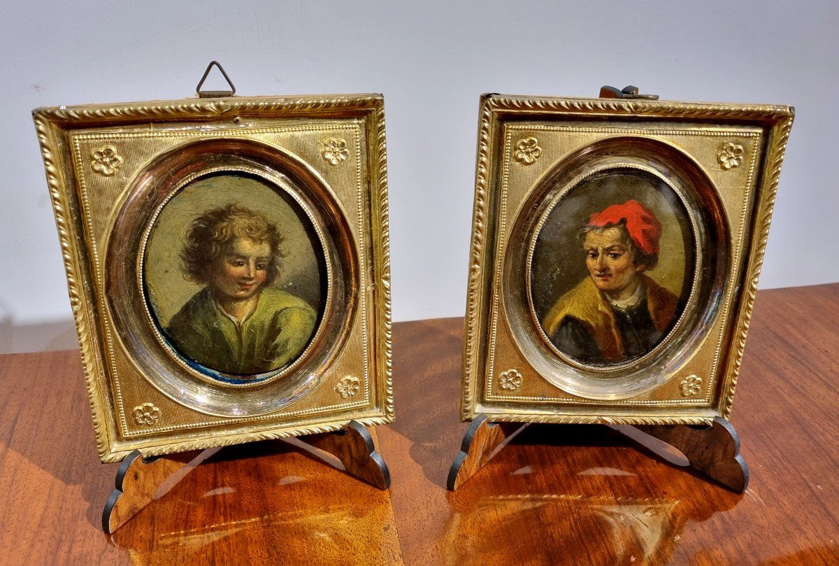 Pair Of Miniatures Painted On Copper From Bologna-photo-4