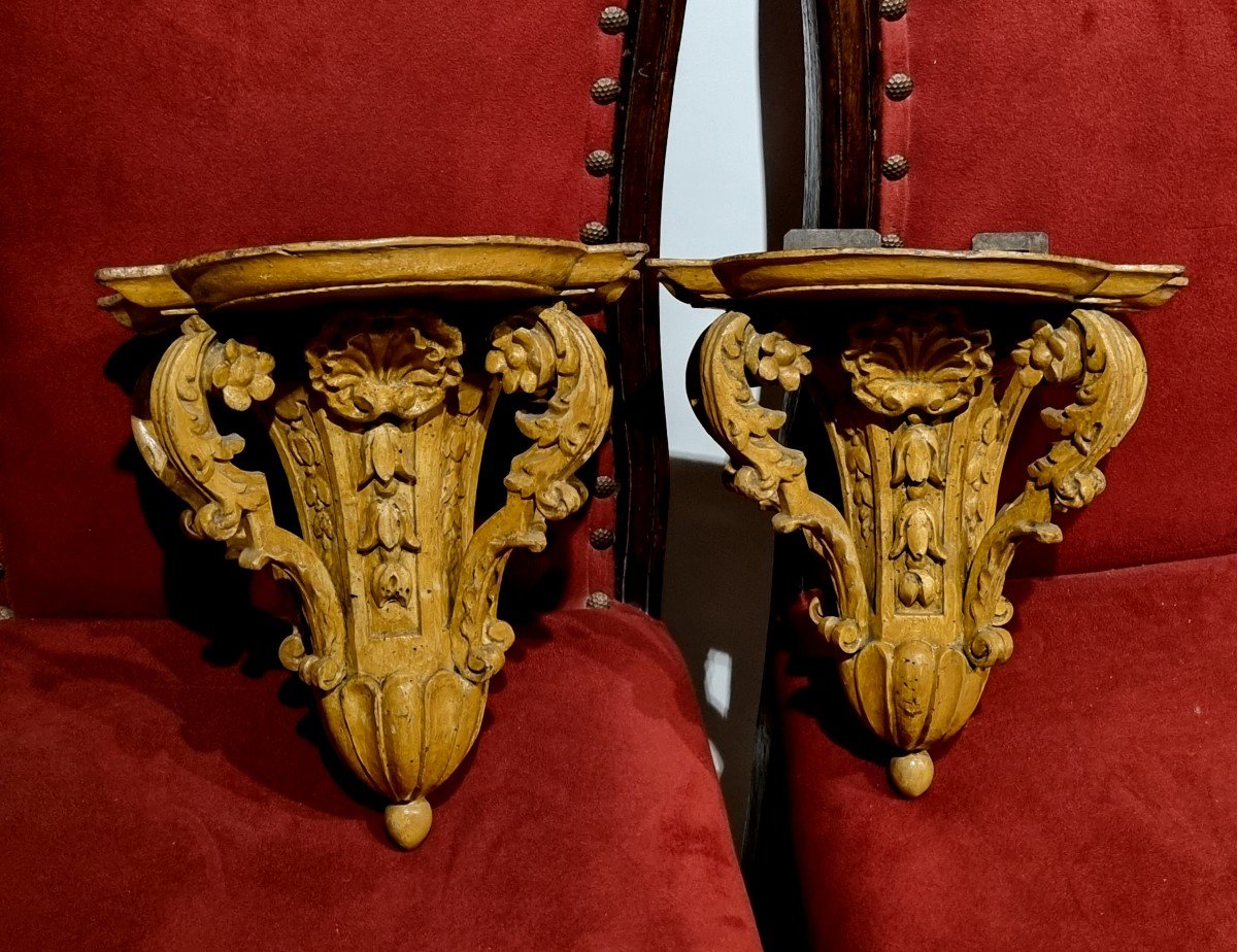 Pair Of Piedmontese Louis XVI Wall Shelves-photo-4