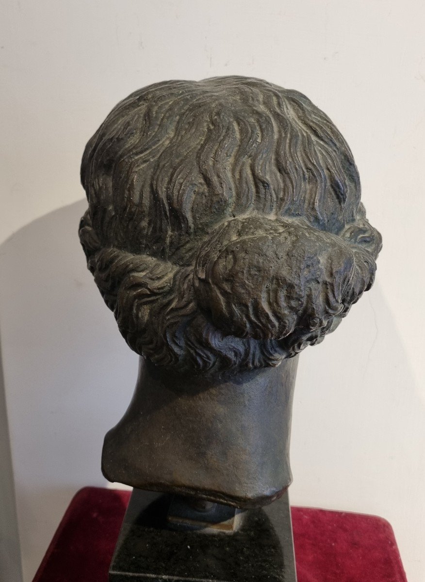 Vénus De Milo, Sculpture En Bronze à Patine Verte-photo-4