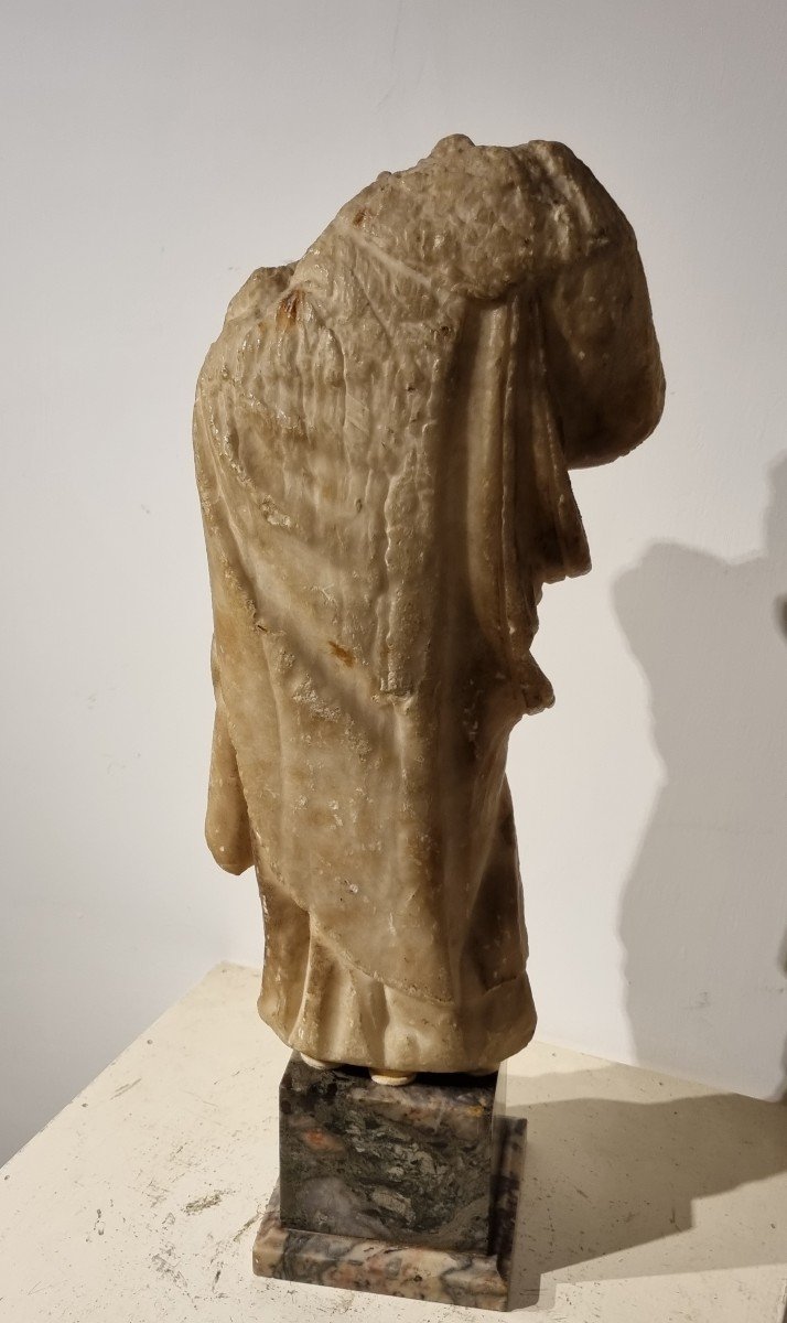 Headless Marble Sculpture "faith And Charity"-photo-4