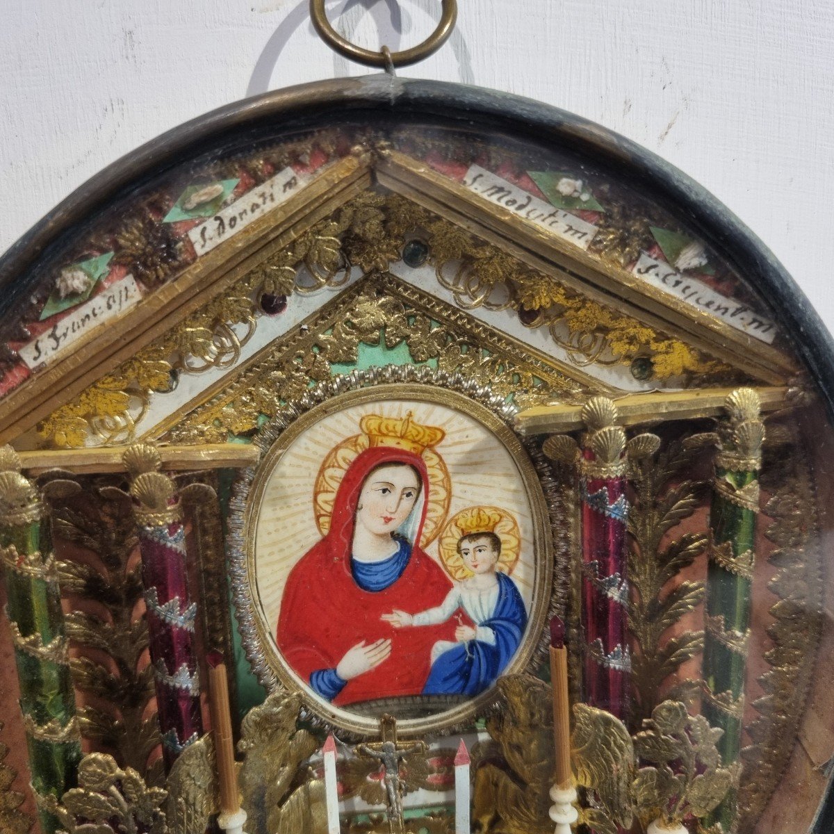 Large Relics With Painted Image Of The Virgin Mary And Child Jesus And 8 Others-photo-4