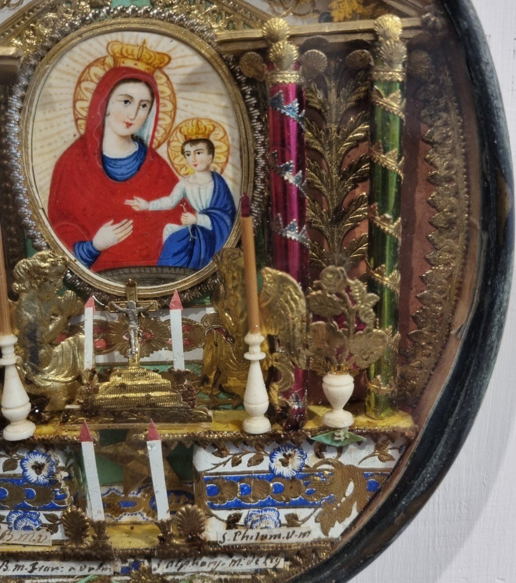 Large Relics With Painted Image Of The Virgin Mary And Child Jesus And 8 Others-photo-2