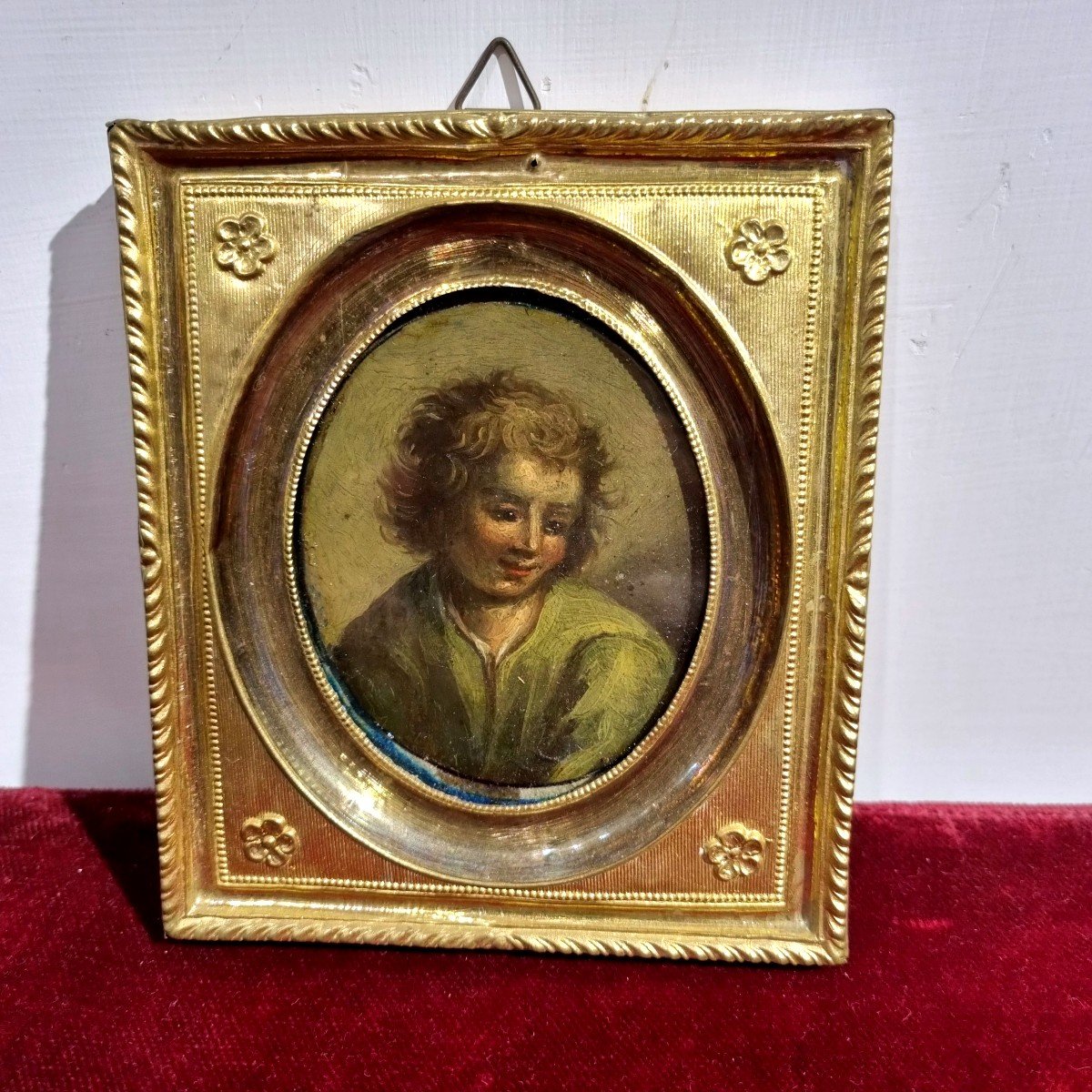 Small Painting On Copper In A Gilded Frame