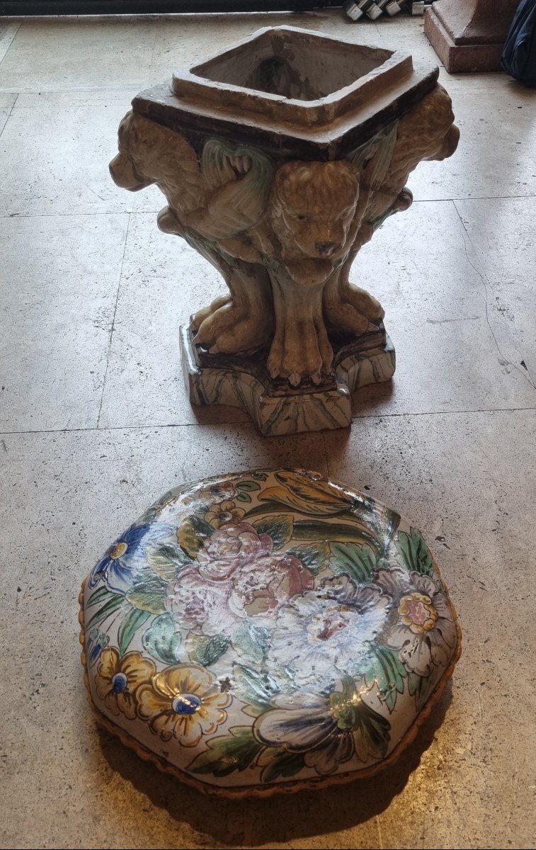 Grand Tour Glazed Terracotta Stool-photo-4