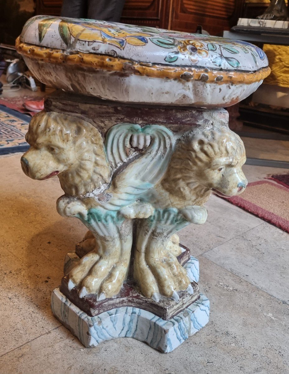 Grand Tour Glazed Terracotta Stool-photo-2