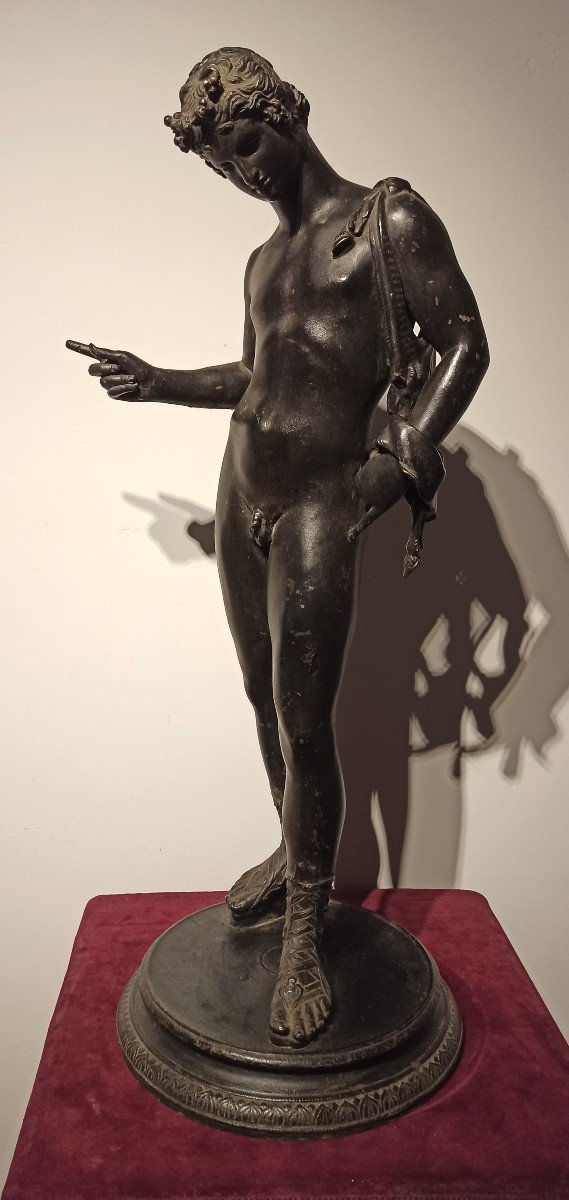 Narcissus, Bronze With Archaeological Patina-photo-1