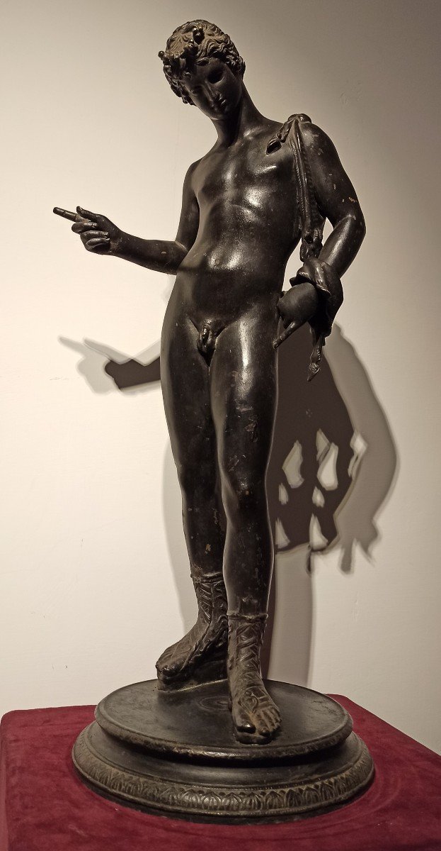Narcissus, Bronze With Archaeological Patina-photo-6