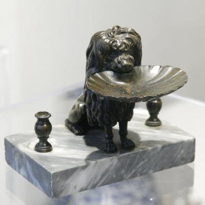 Inkwell Of A Dog In Bronze