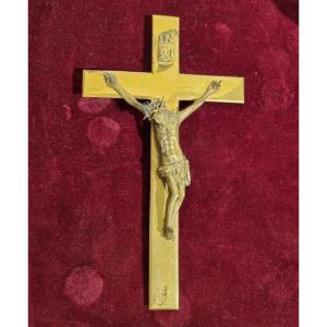 Petit Crucifix En Argent Vermeil Naples