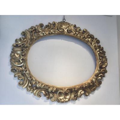 Oval Frame In The Shape Of A Tray Decorated With Acanthus Leaves.