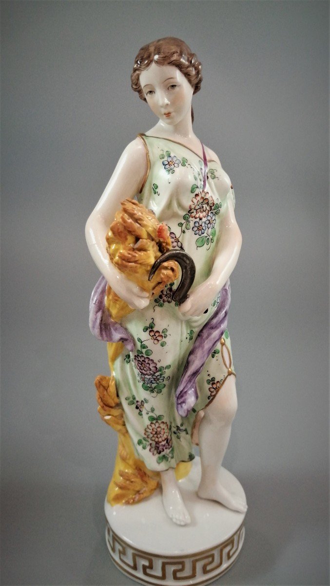 Ensemble Du XIXe Siècle De Sitzendorf: Quatre Figures En Porcelaine, Les Quatre Saisons-photo-5