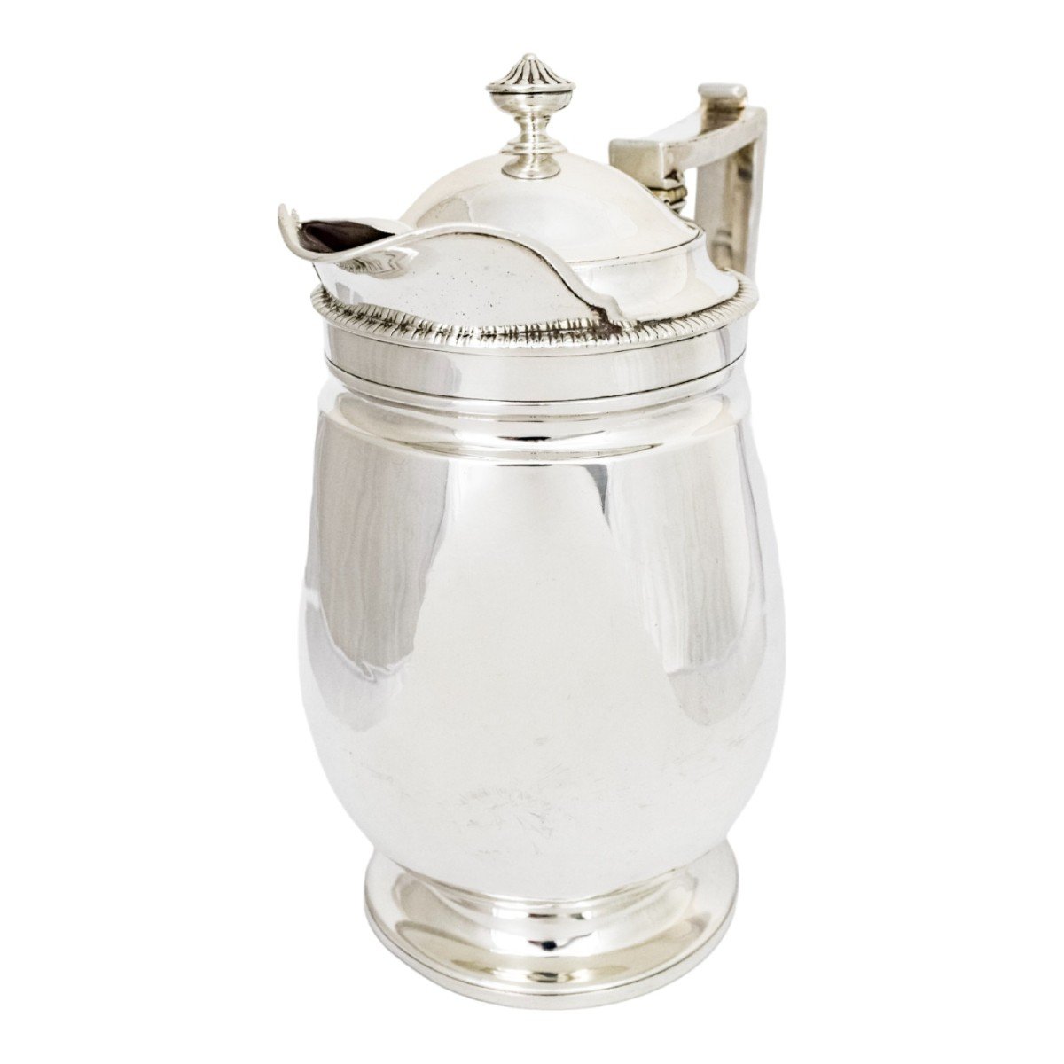George III Rebecca Emes Sterling Silver Coffee Pot Biggin On Burner Stand, 1815-photo-1