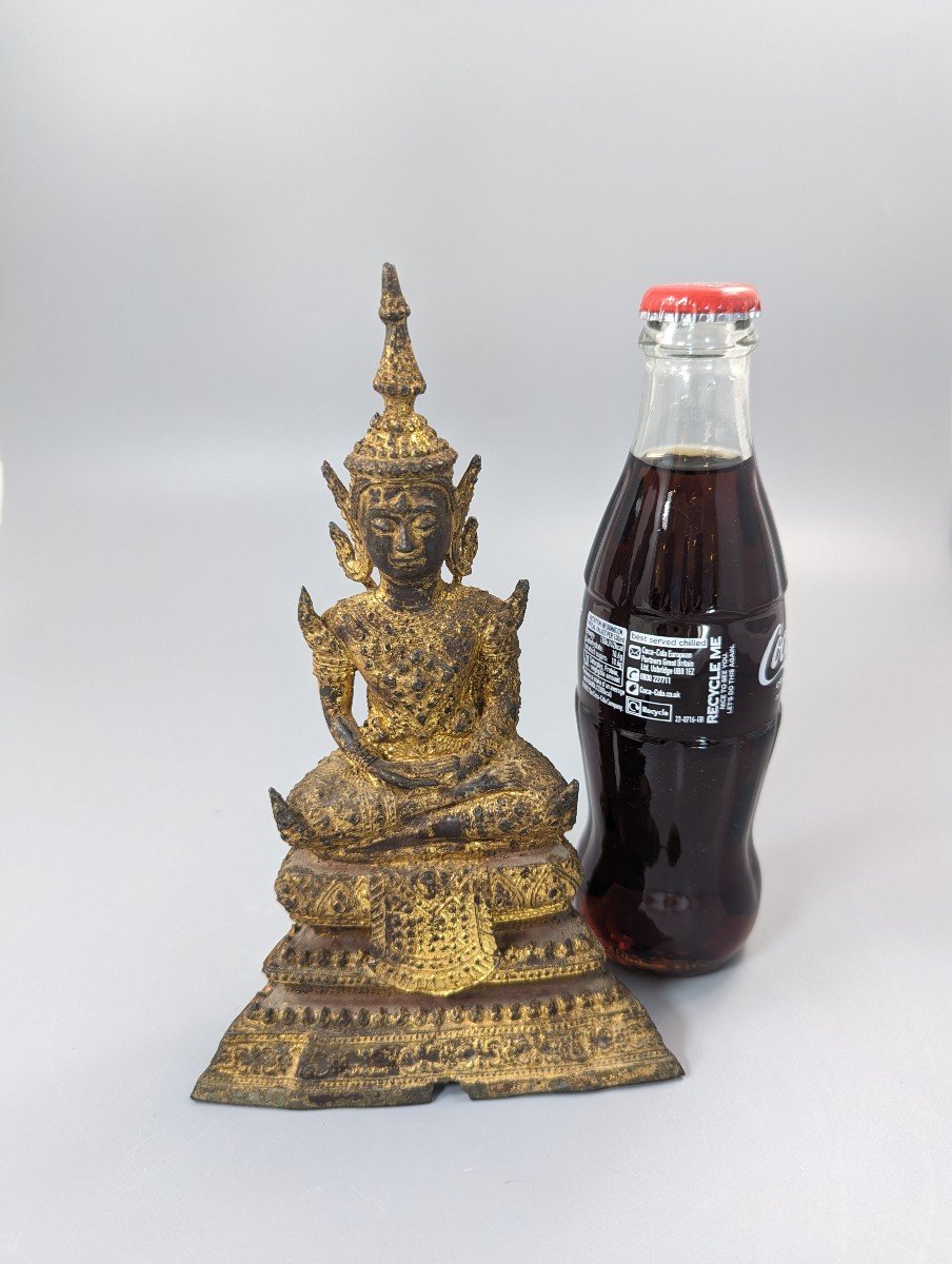 Bouddha Shakyamuni Sur Haut Trône, Thaï, 18ème/19ème Siècle-photo-7