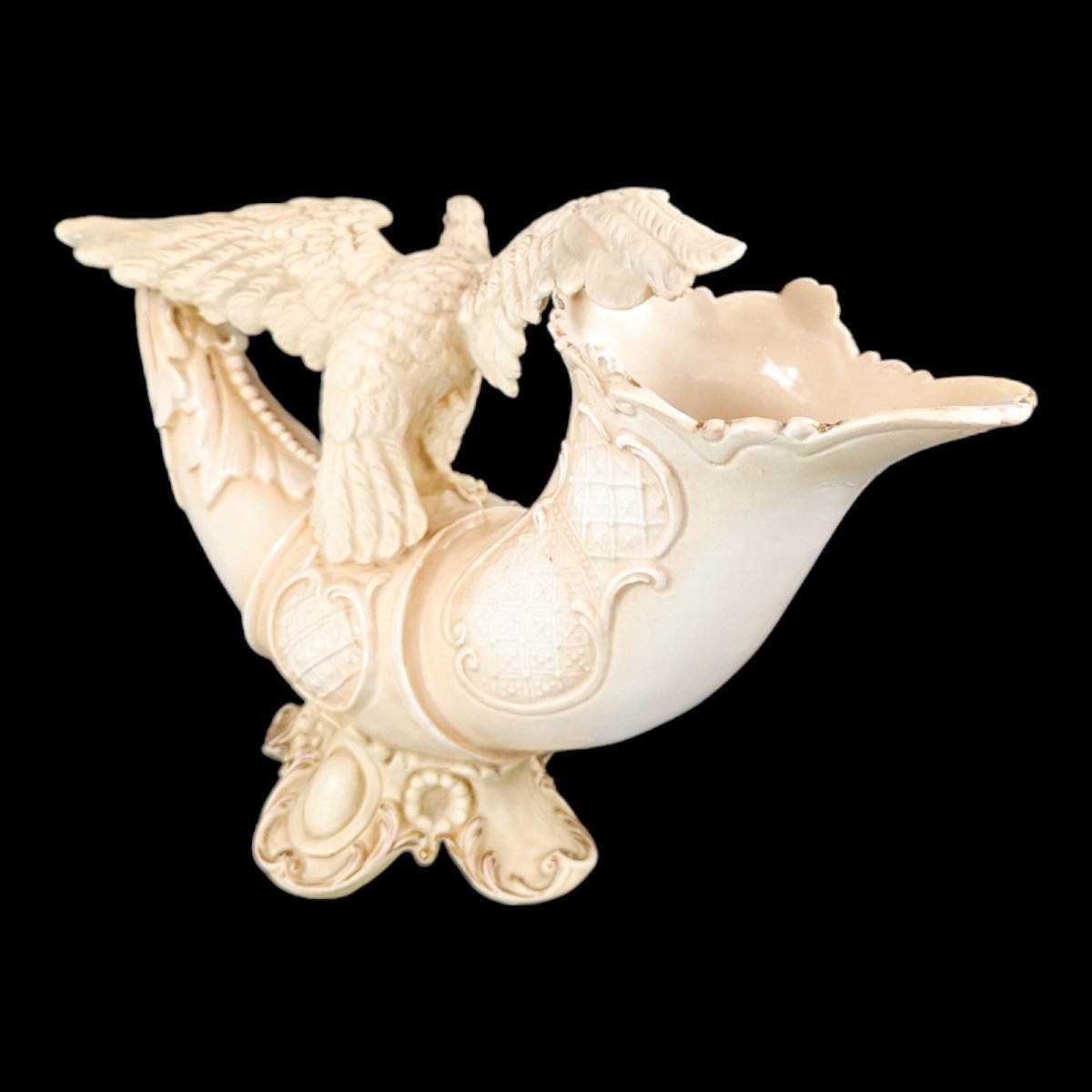 Vase Antique Royal Rudolstadt: Aigle Sur Cornucopia, C. 19ème Siècle-photo-3