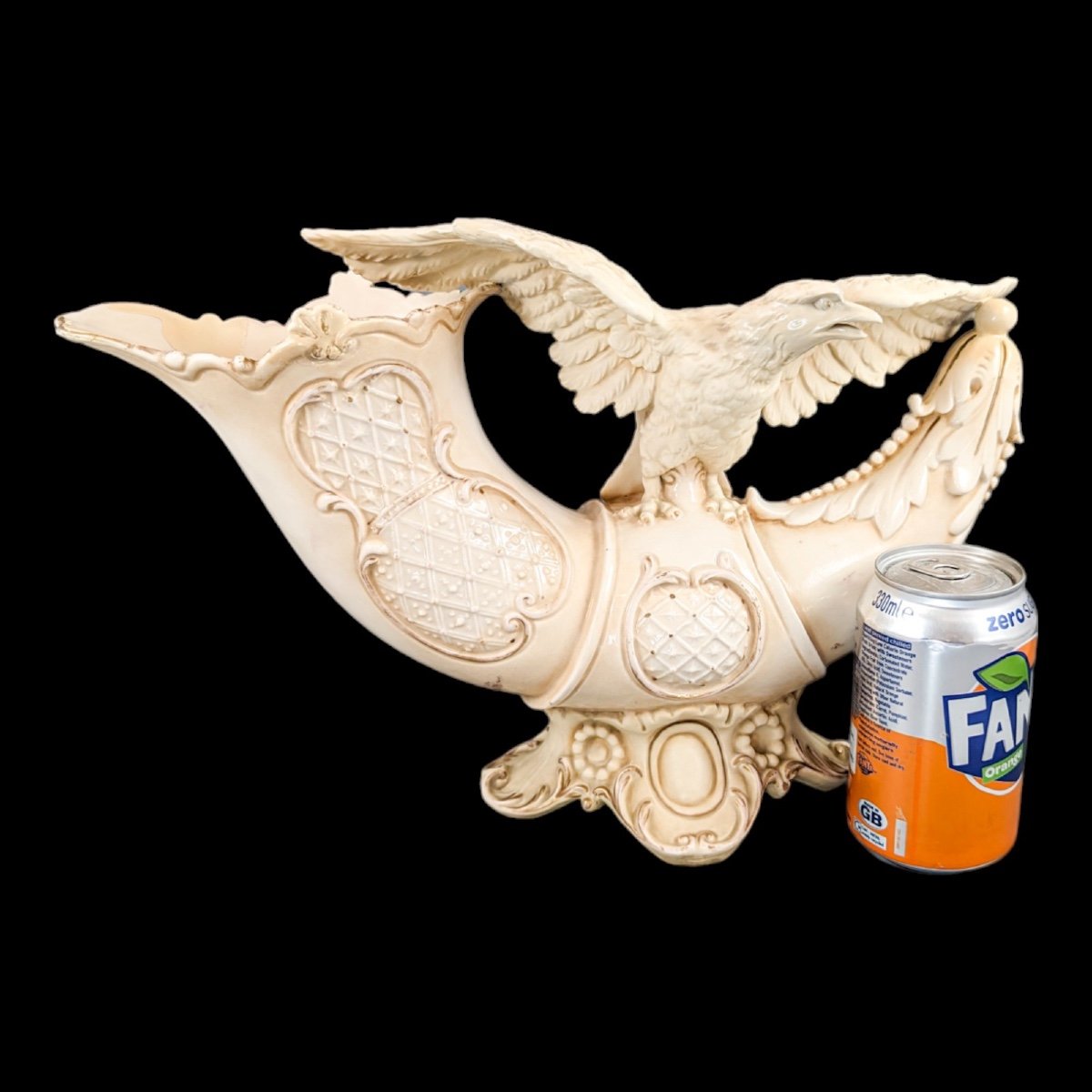 Vase Antique Royal Rudolstadt: Aigle Sur Cornucopia, C. 19ème Siècle-photo-7