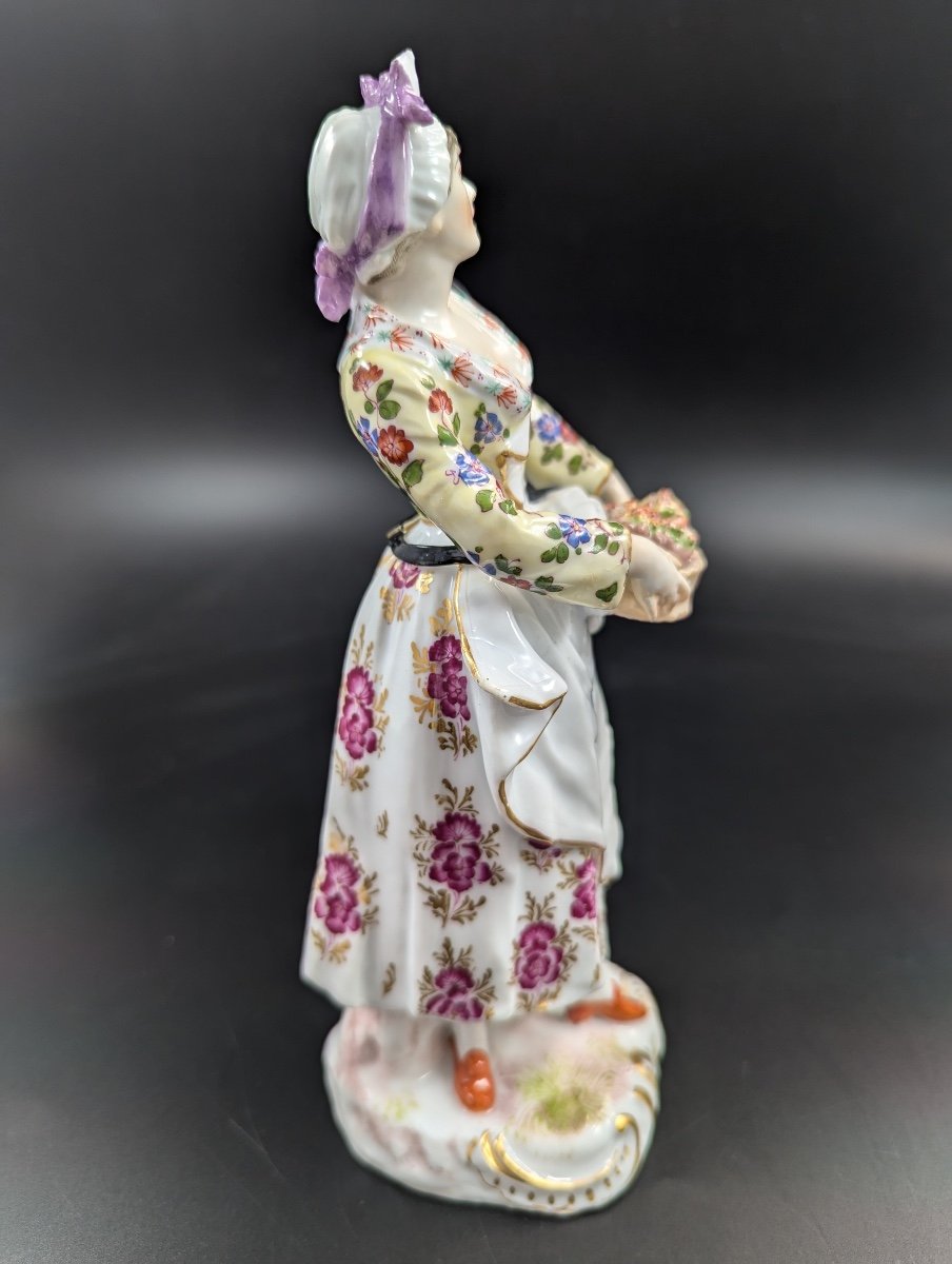 Figurine Of Flower Seller, Samson, France, 19th Century-photo-4