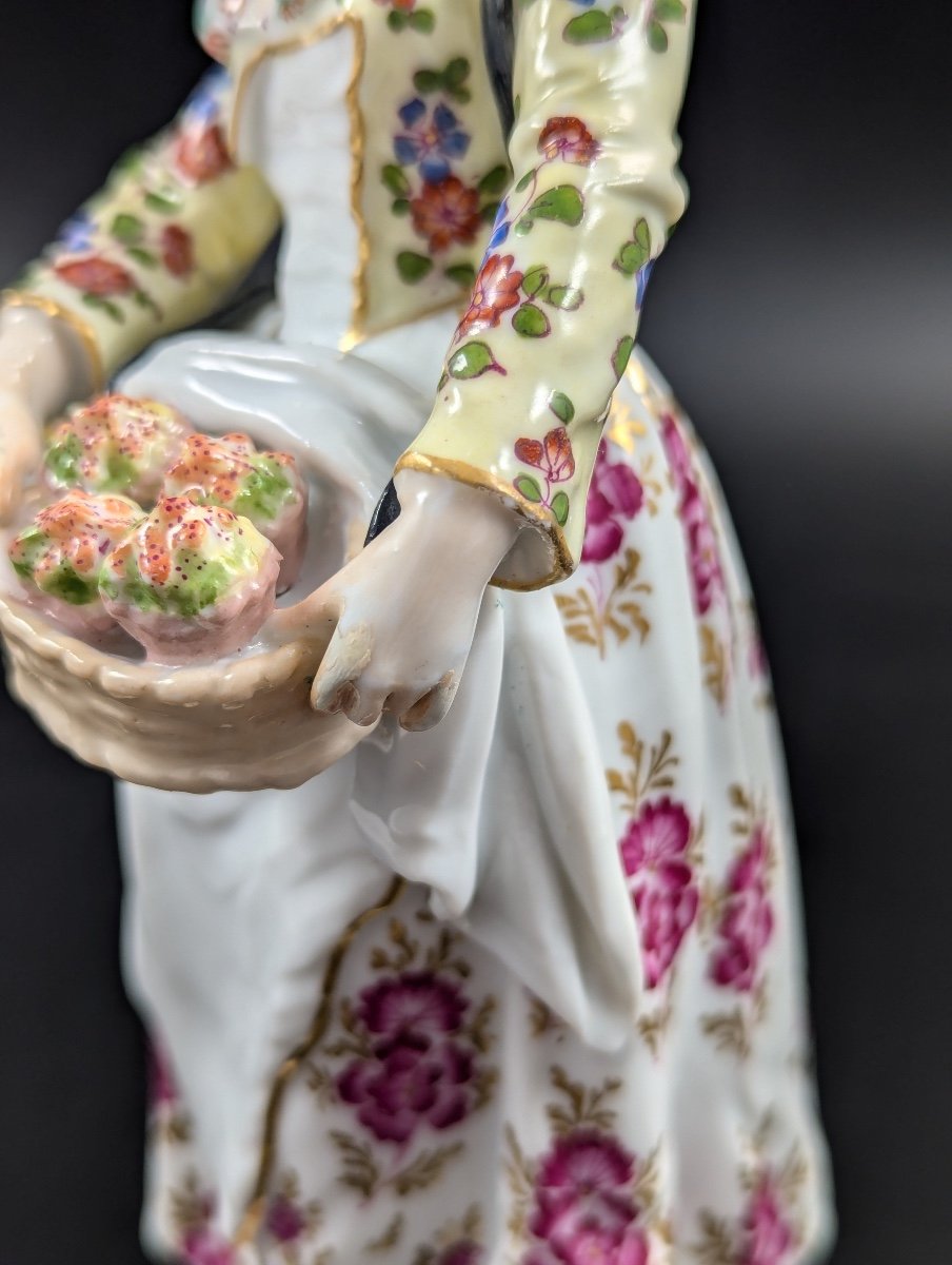 Figurine Of Flower Seller, Samson, France, 19th Century-photo-7