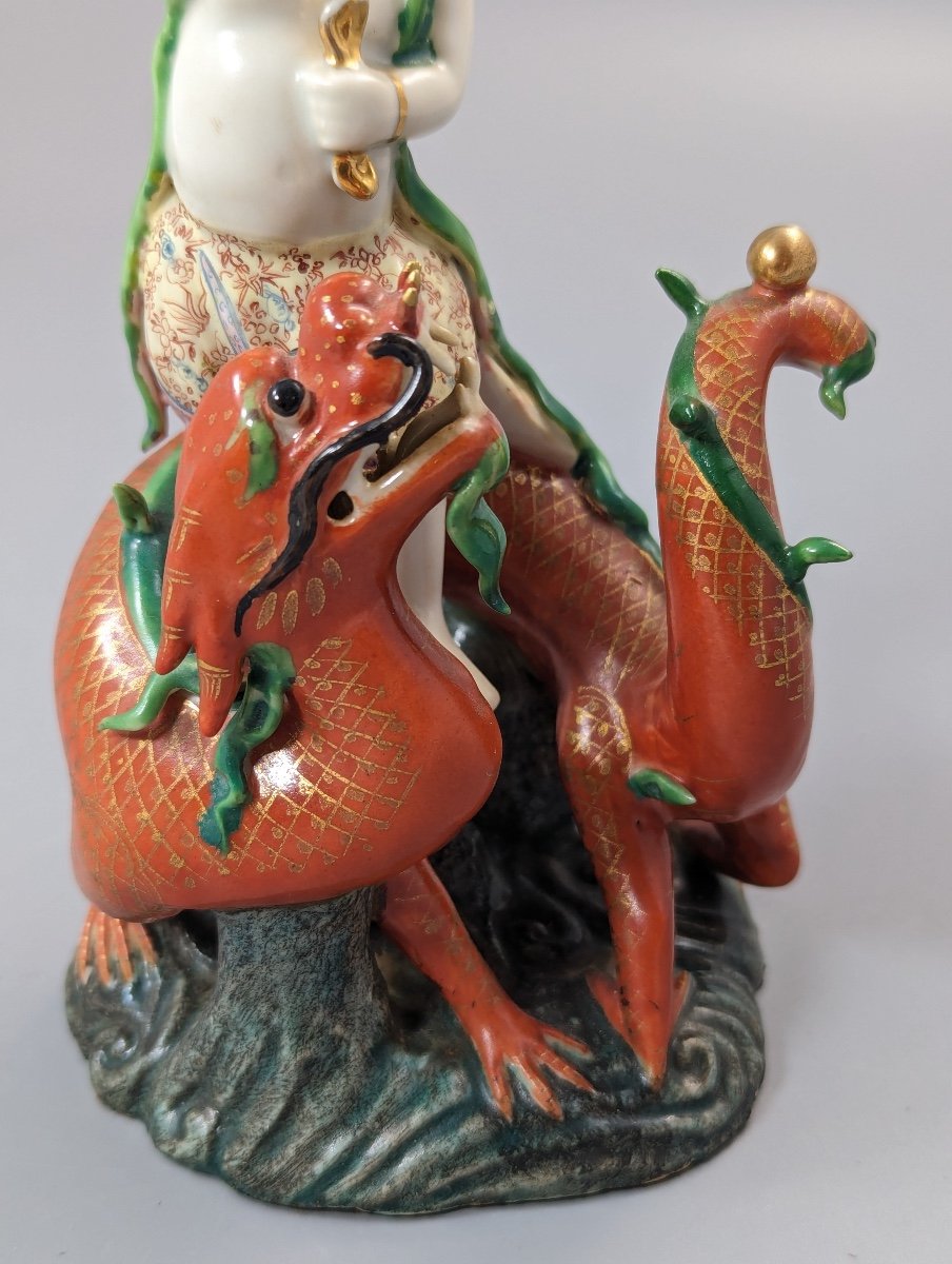 Figurine Chinoise Famille-rose De Nezha, C. 19ème Siècle-photo-3