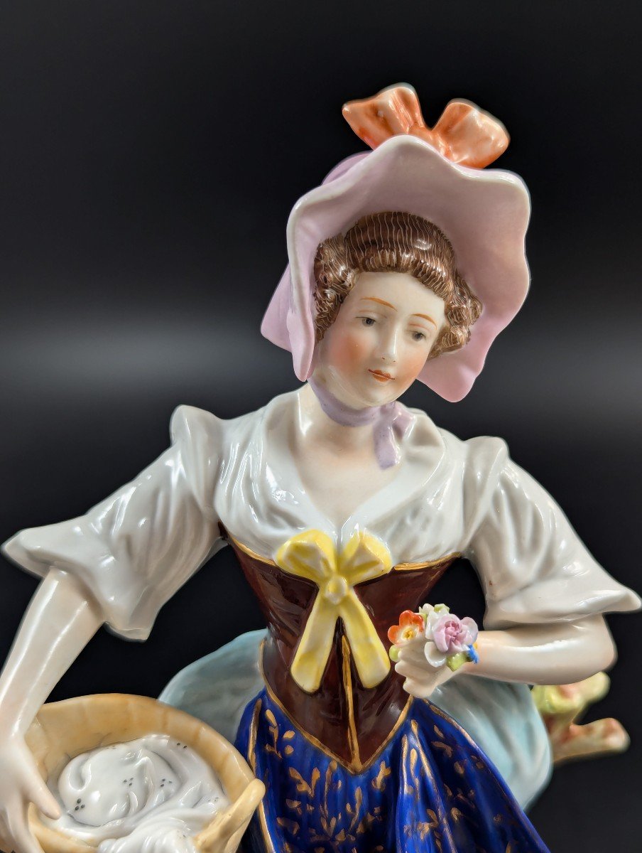 Chelsea Porcelain Figurine Of Laundry Woman, C. 1752-1756-photo-5