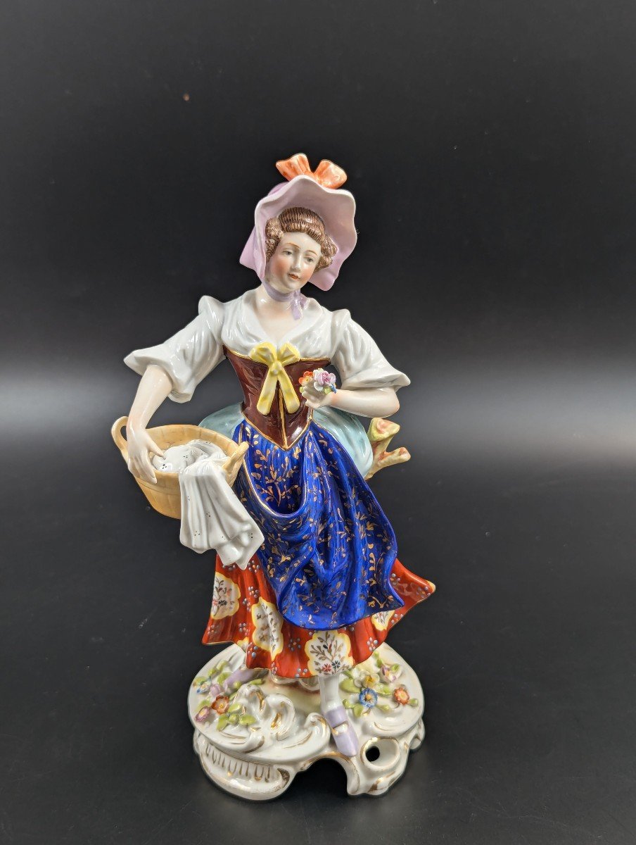 Chelsea Porcelain Figurine Of Laundry Woman, C. 1752-1756-photo-6