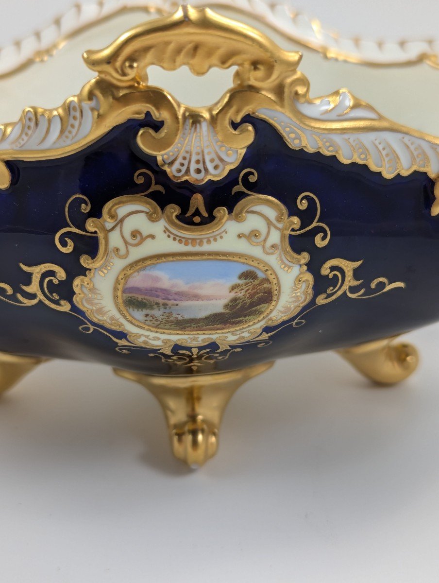 Antique Coalport Porcelain Vase Hampton Boat By Coalport, C.1891.-photo-3