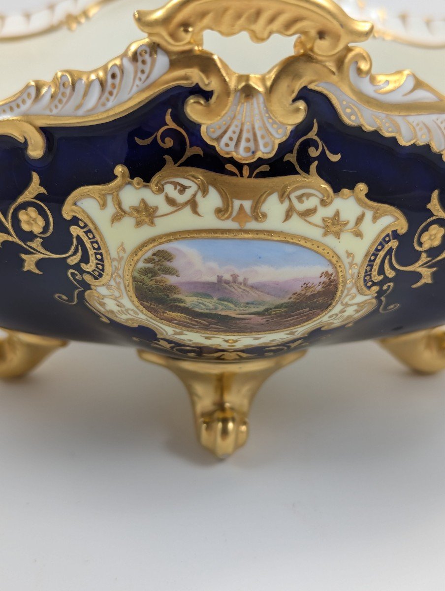 Antique Coalport Porcelain Vase Hampton Boat By Coalport, C.1891.-photo-4