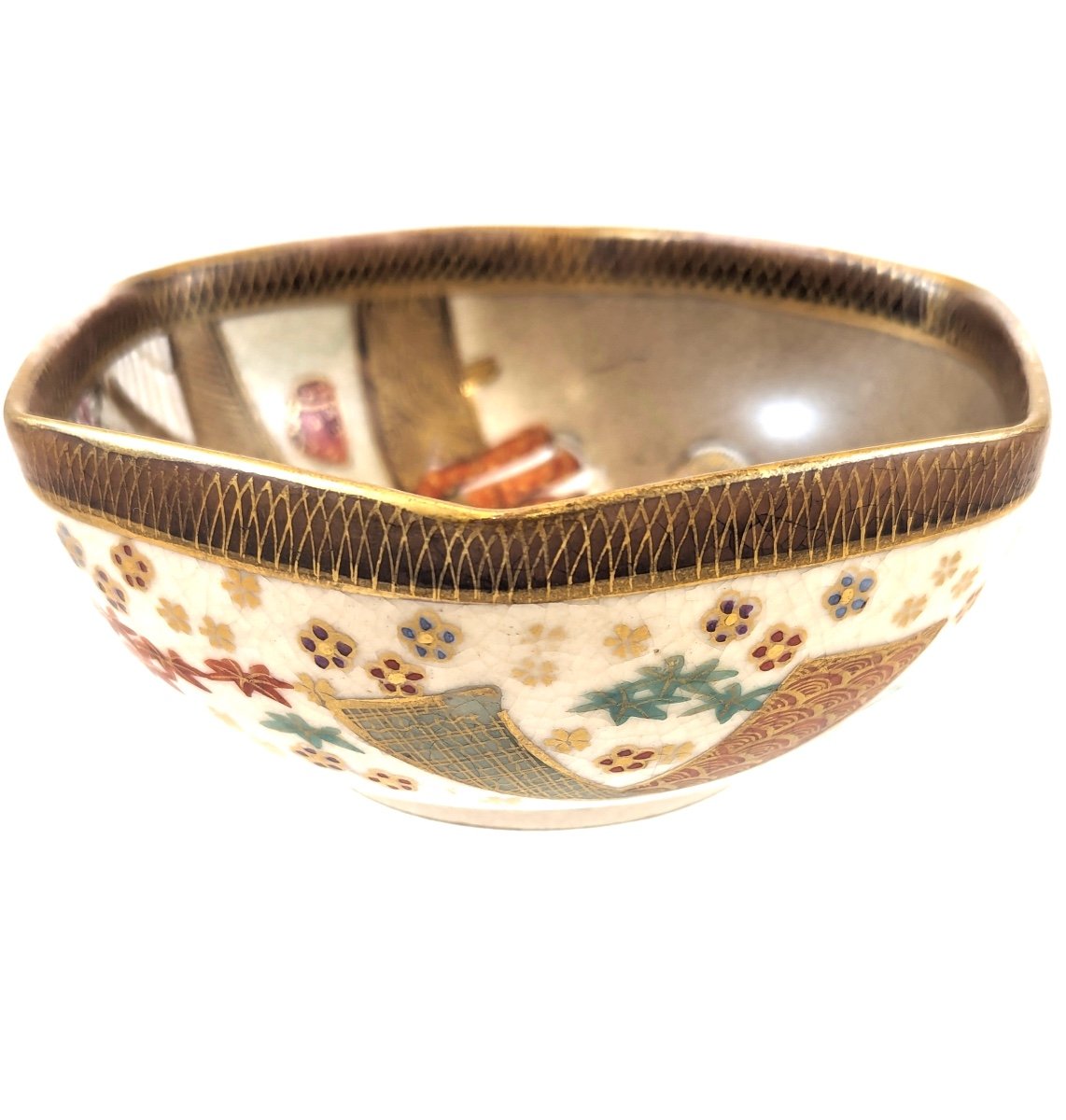 Satsuma Hexagonal Bowl, Kinkozan, Japan, C. 1920-photo-1