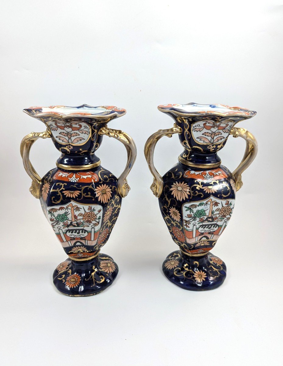 Rare Mason Ironstone Vases, Circa 1830-photo-3