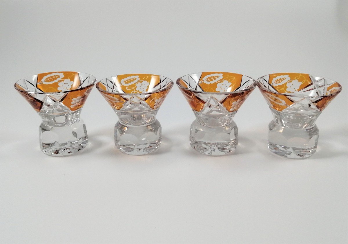 Czech Bohemian Art Deco Glass Liqueur Set By Karl Palda,c.1930-photo-3