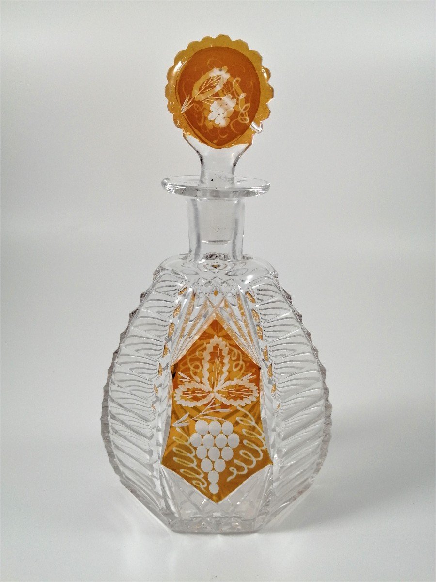 Czech Bohemian Art Deco Glass Liqueur Set By Karl Palda,c.1930-photo-1