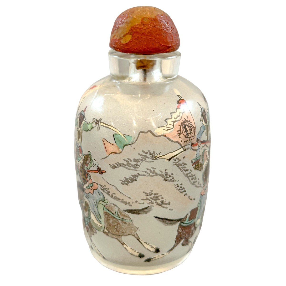 Qing Dynasty Yong Shoutian Inside Painted Glass Snuff Bottle "romance Of The Three Kingdoms"-photo-2