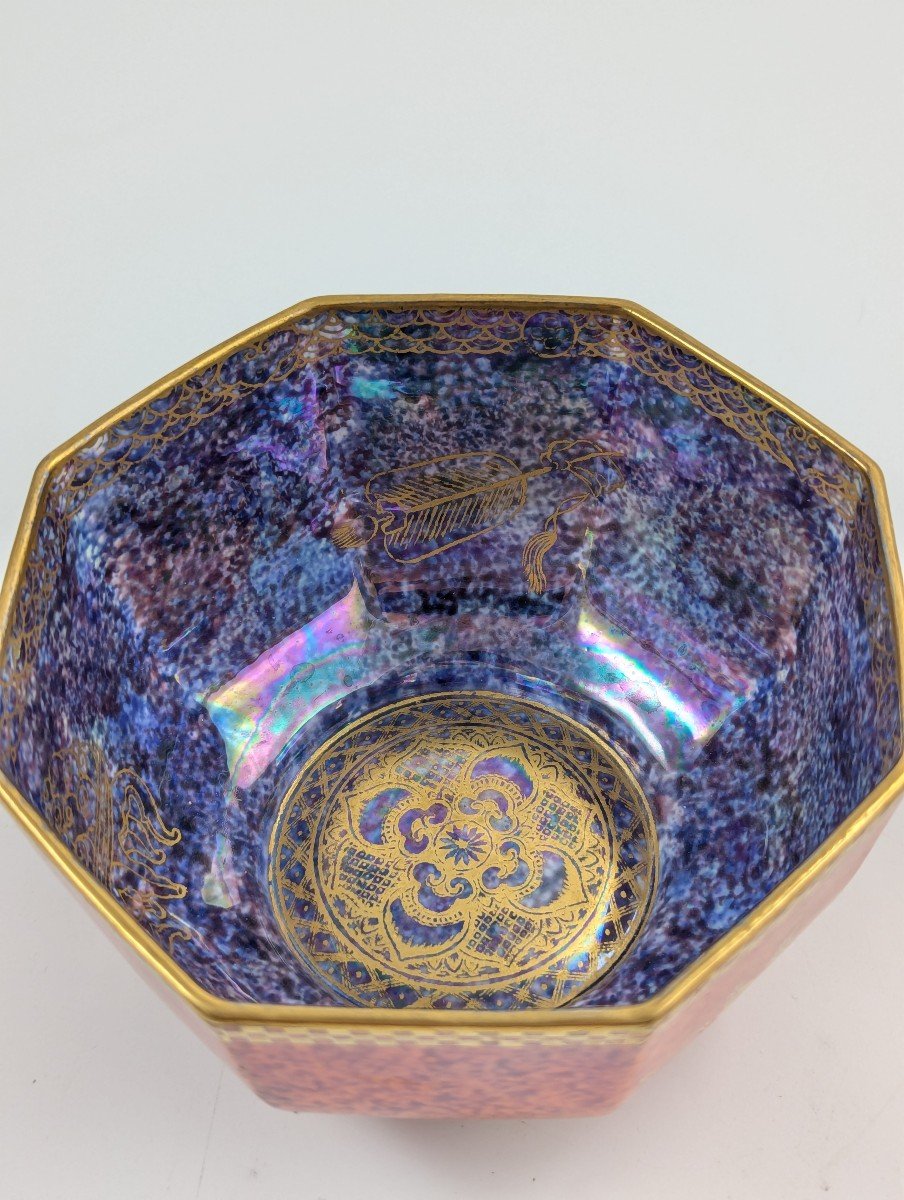 Daisy Makeig-jones, Fairyland Phoenix Octagonal Bowl, Circa 1920-photo-3