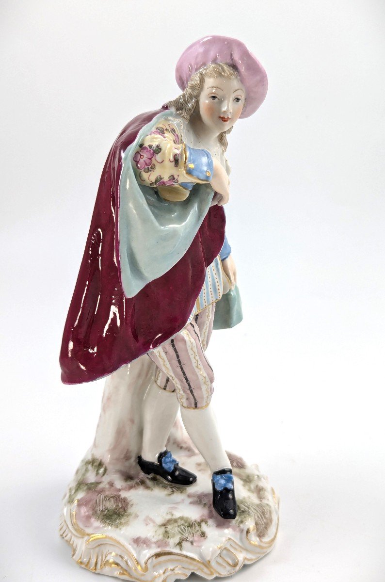 Figurine Ancienne En Porcelaine Représentant Un Dandy, Samson, France, Fin Du XIXe Siècle.-photo-1