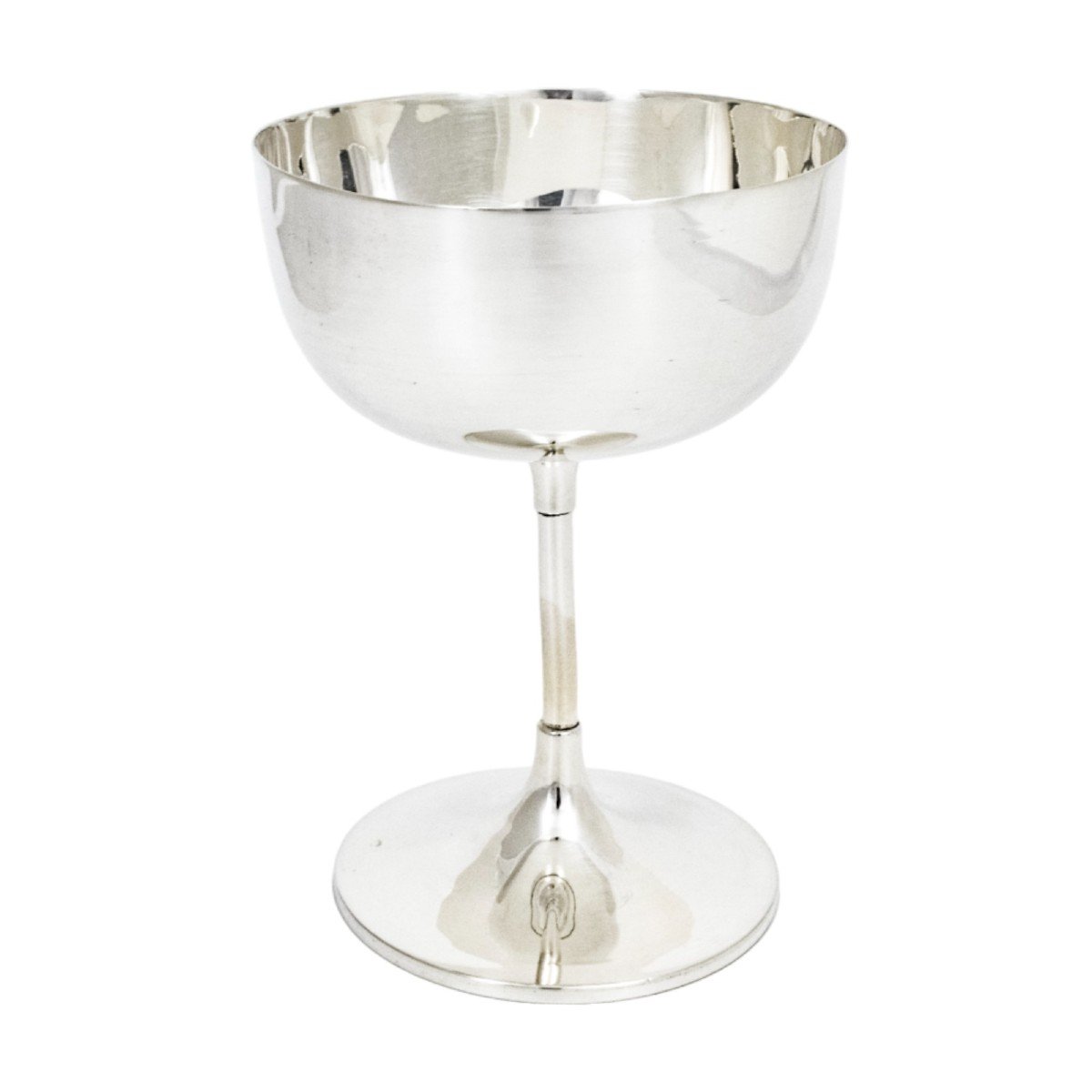 Coupe à Dessert Ancienne En Argent Sterling De l'époque édouardienne En Verre à Champagne-photo-1