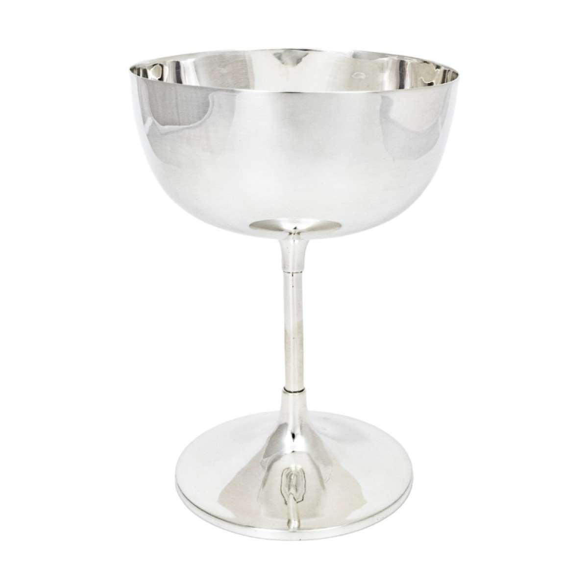 Coupe à Dessert Ancienne En Argent Sterling De l'époque édouardienne En Verre à Champagne-photo-2