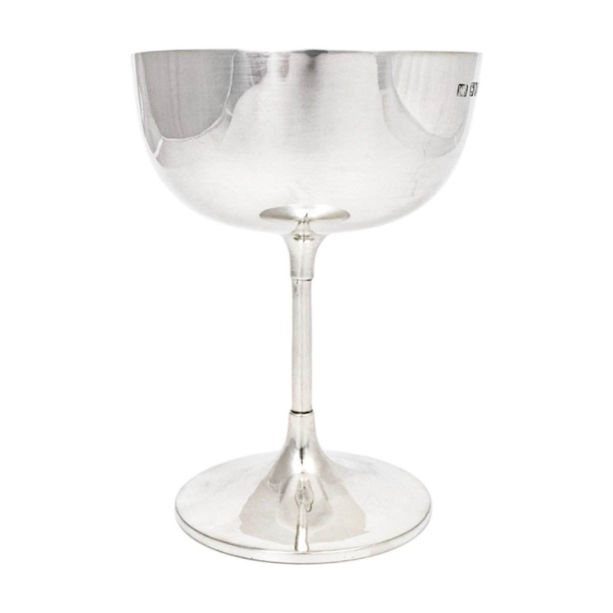 Coupe à Dessert Ancienne En Argent Sterling De l'époque édouardienne En Verre à Champagne-photo-3