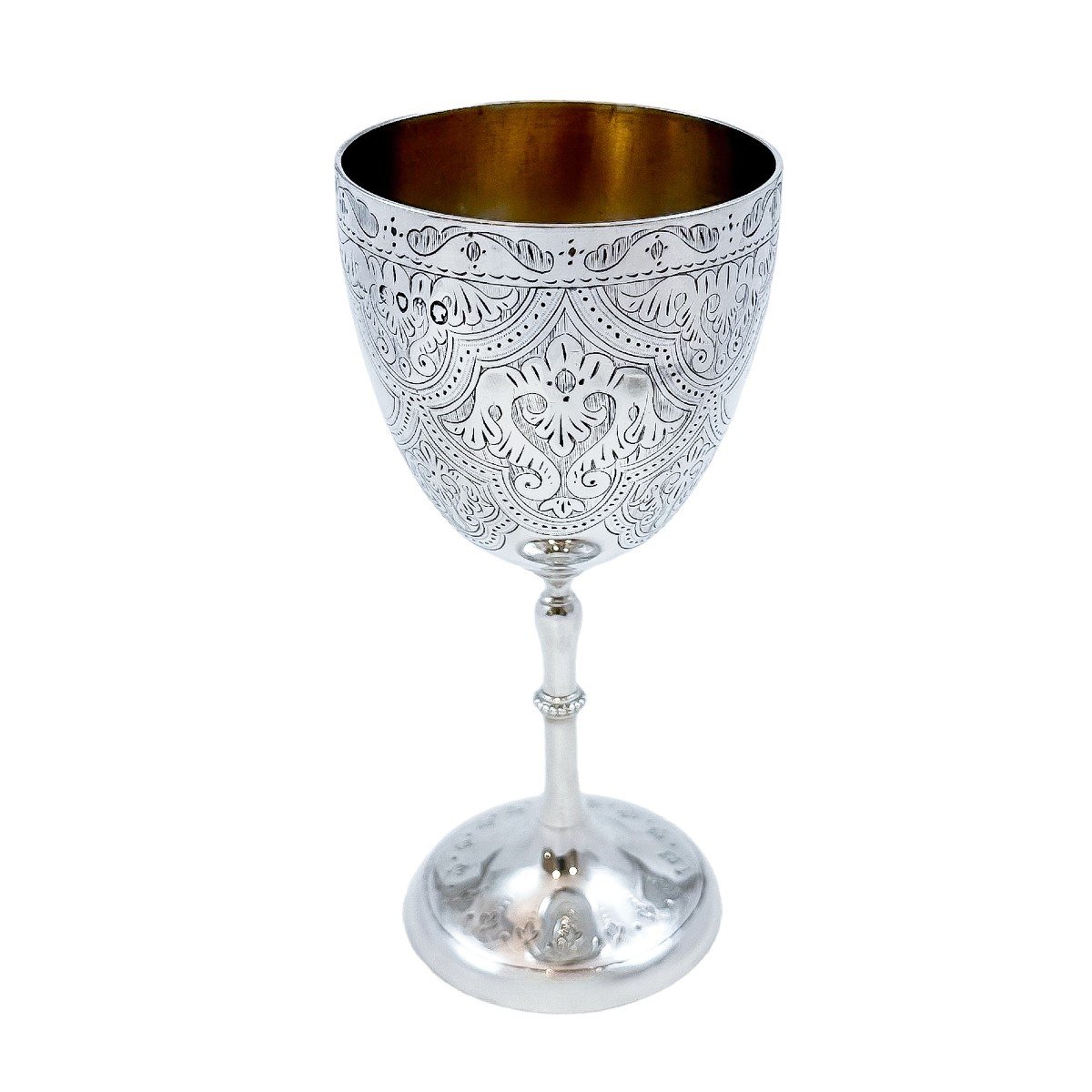 Coupe Calice Victorienne En Argent Sterling, Motif Arabesques, Gravée « Suzanne »-photo-4