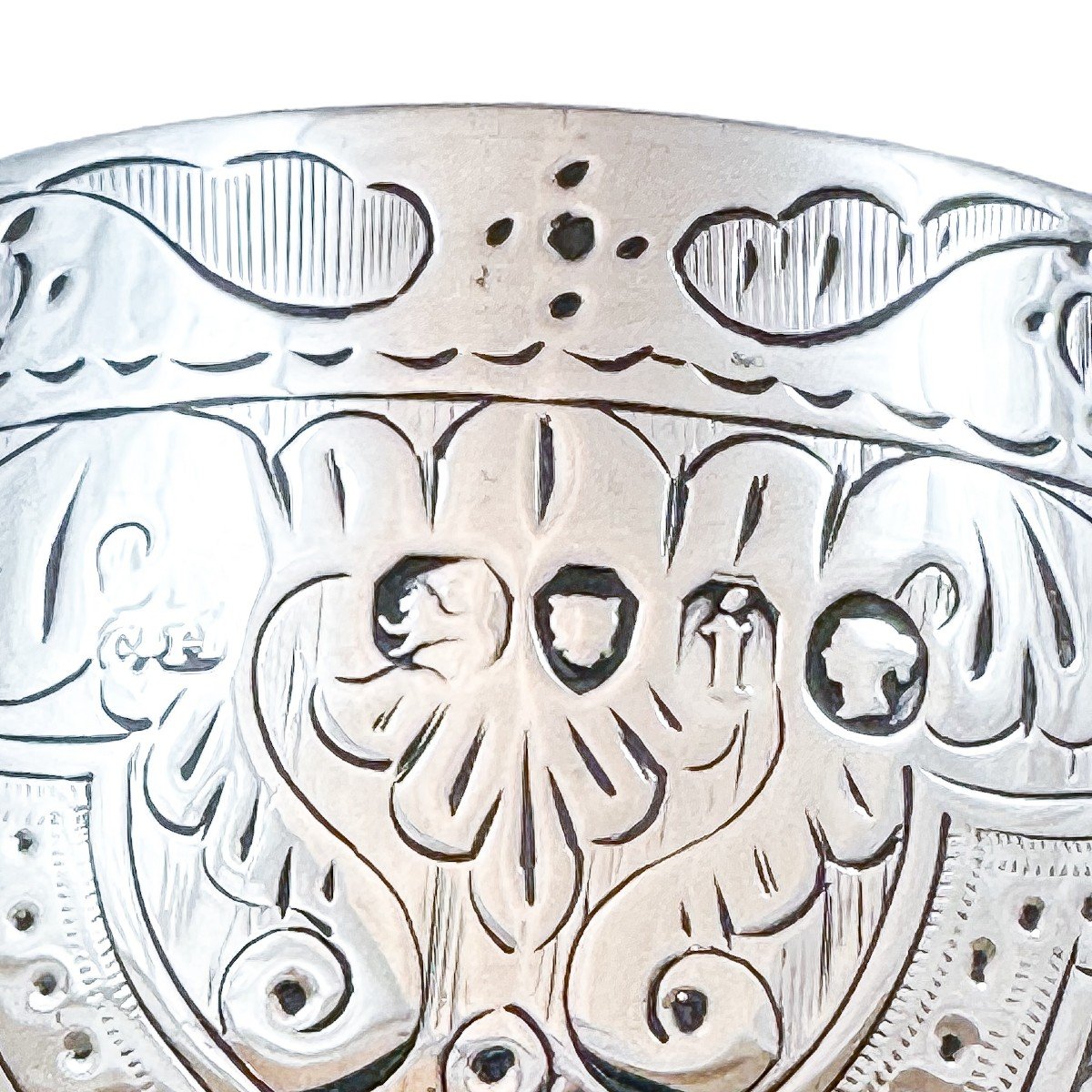 Coupe Calice Victorienne En Argent Sterling, Motif Arabesques, Gravée « Suzanne »-photo-4