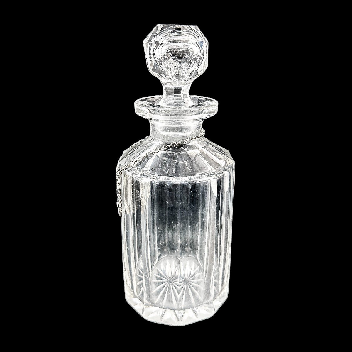 Edwardian Cut Glass Decanter With Later Silver "sherry" Label-photo-2