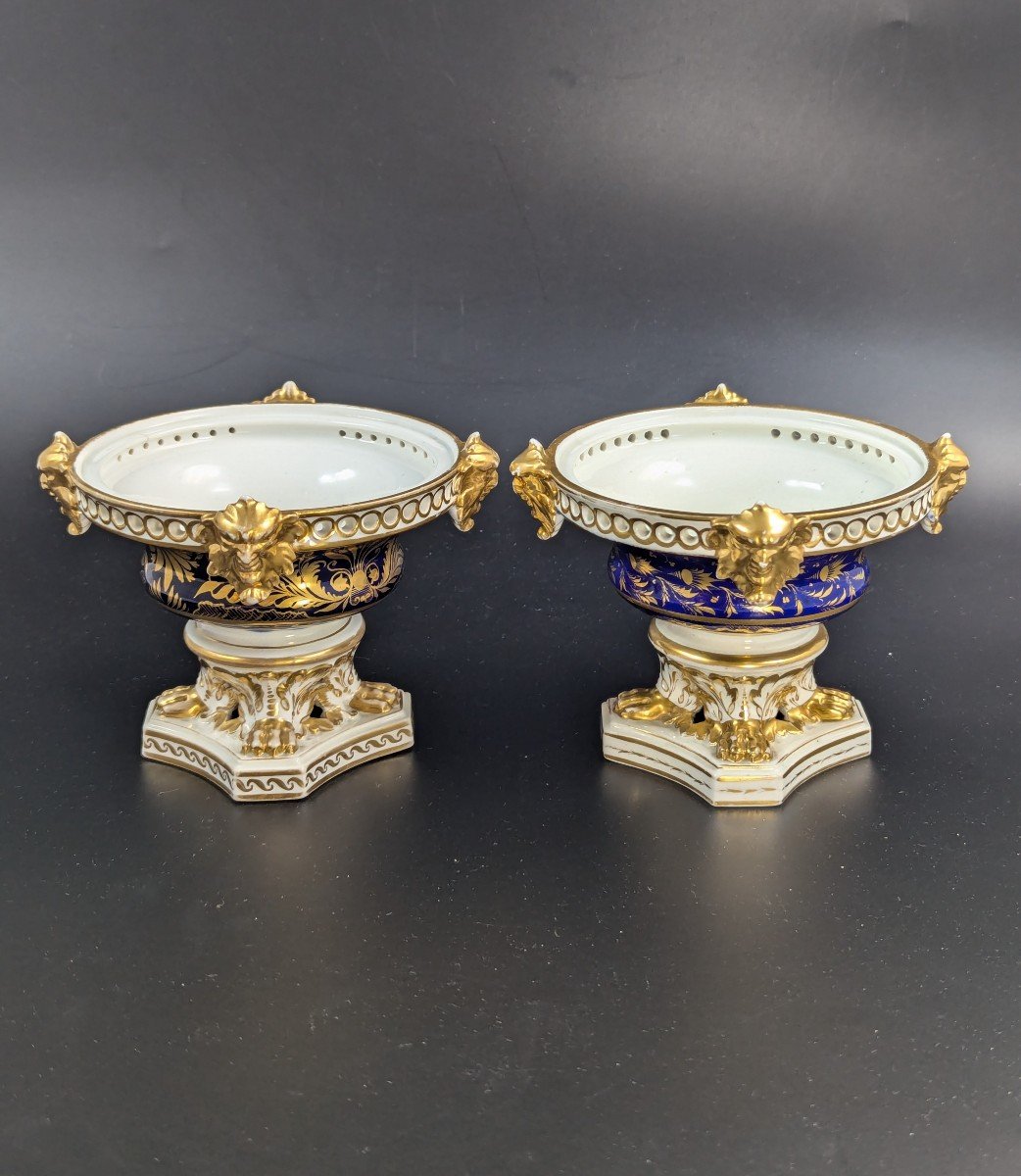 Antique Pair Of Bloor Derby Duesbury Porcelain Pot Pourri, C. 1820-photo-4