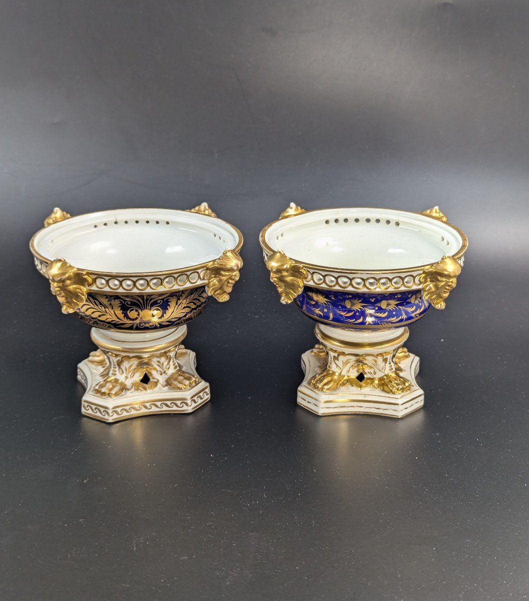 Antique Pair Of Bloor Derby Duesbury Porcelain Pot Pourri, C. 1820-photo-2