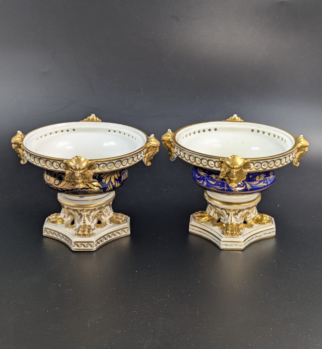 Antique Pair Of Bloor Derby Duesbury Porcelain Pot Pourri, C. 1820-photo-3