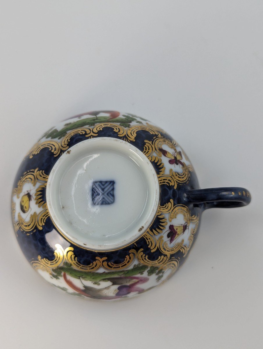 A Rare 18th Century Worcester Tea Cup With Hand-painted Exotic Birds - C.1760-photo-5