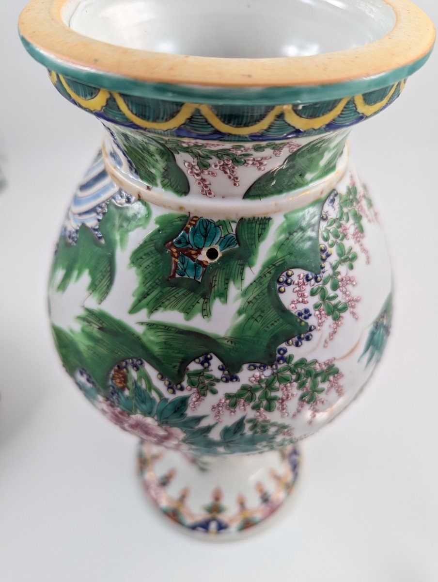 Vase Ancien En Porcelaine De Kyoto Satsuma Avec Poignées, Japon, Vers Le 19e Siècle -photo-7