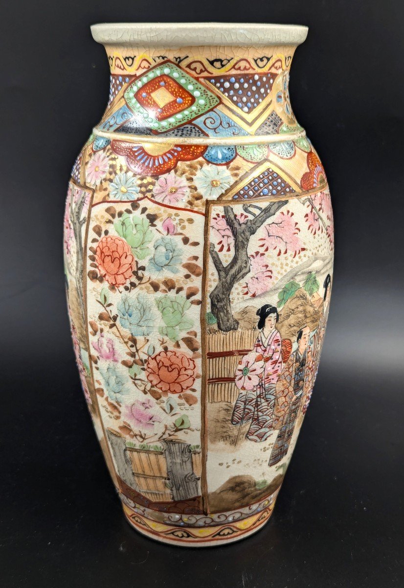 Vase Ancien De Hotoda, Satsuma, Période Meiji (1868-1912)-photo-3