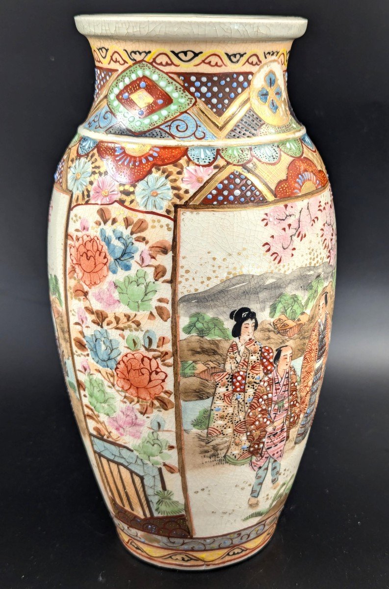 Vase Ancien De Hotoda, Satsuma, Période Meiji (1868-1912)-photo-2