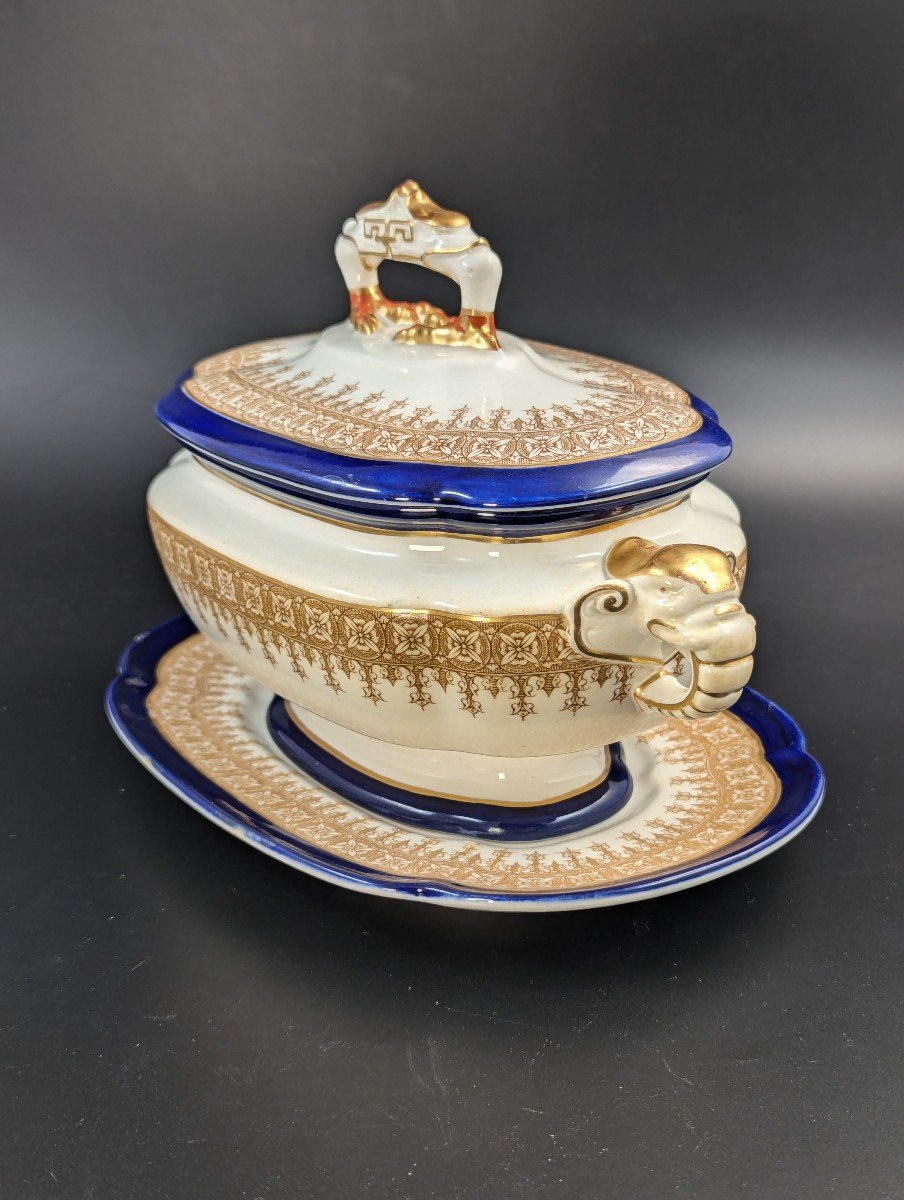 Ancienne Saucière En Verre De Royal Worcester, Avec Sous-plat, Vers 1899.-photo-2