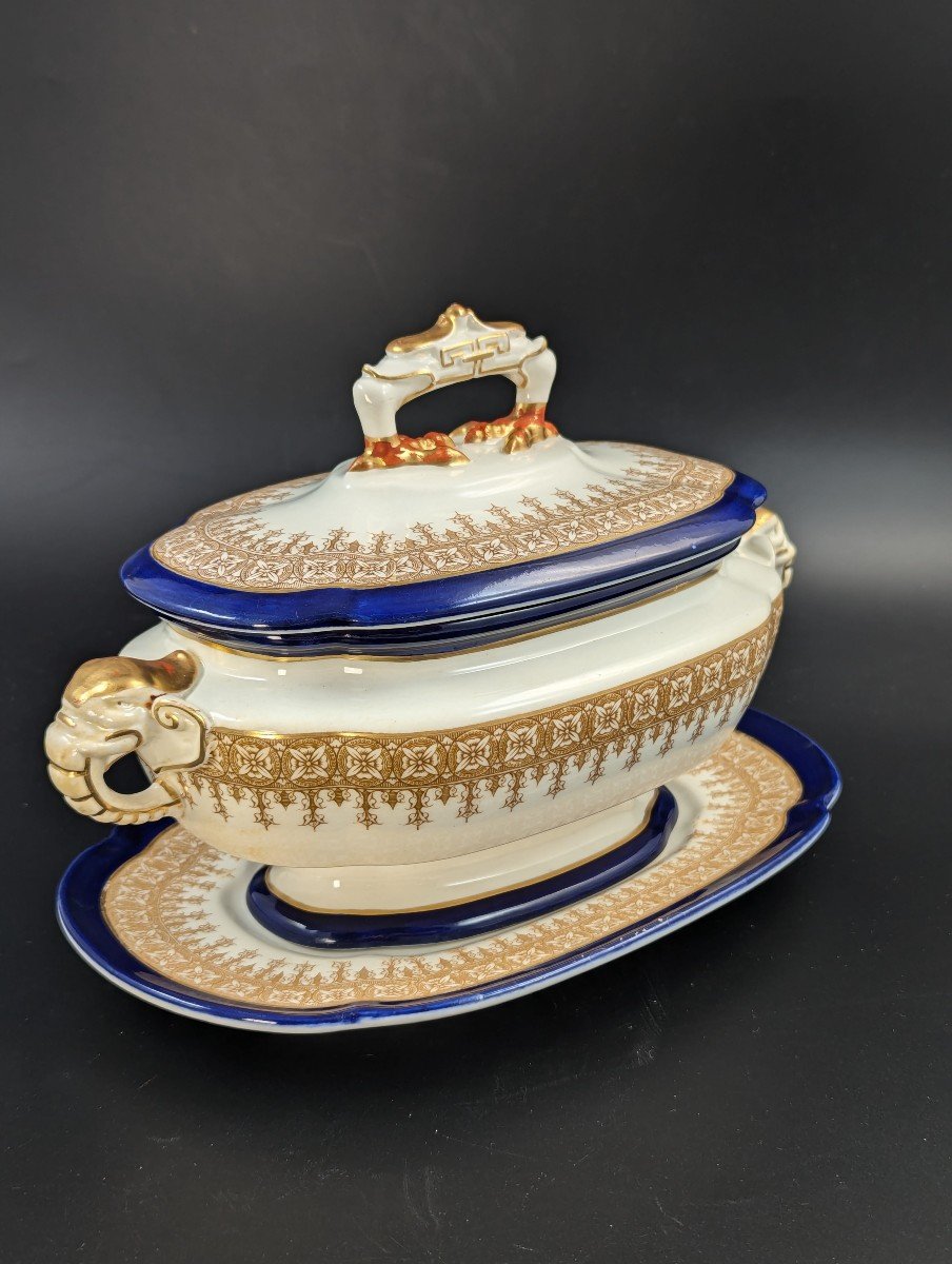 Ancienne Saucière En Verre De Royal Worcester, Avec Sous-plat, Vers 1899.-photo-3