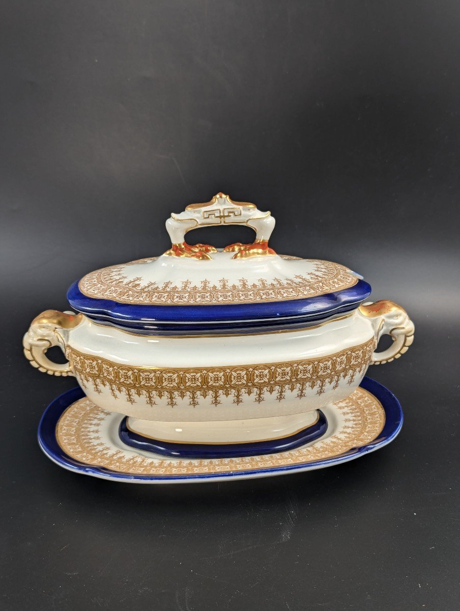 Ancienne Saucière En Verre De Royal Worcester, Avec Sous-plat, Vers 1899.-photo-4