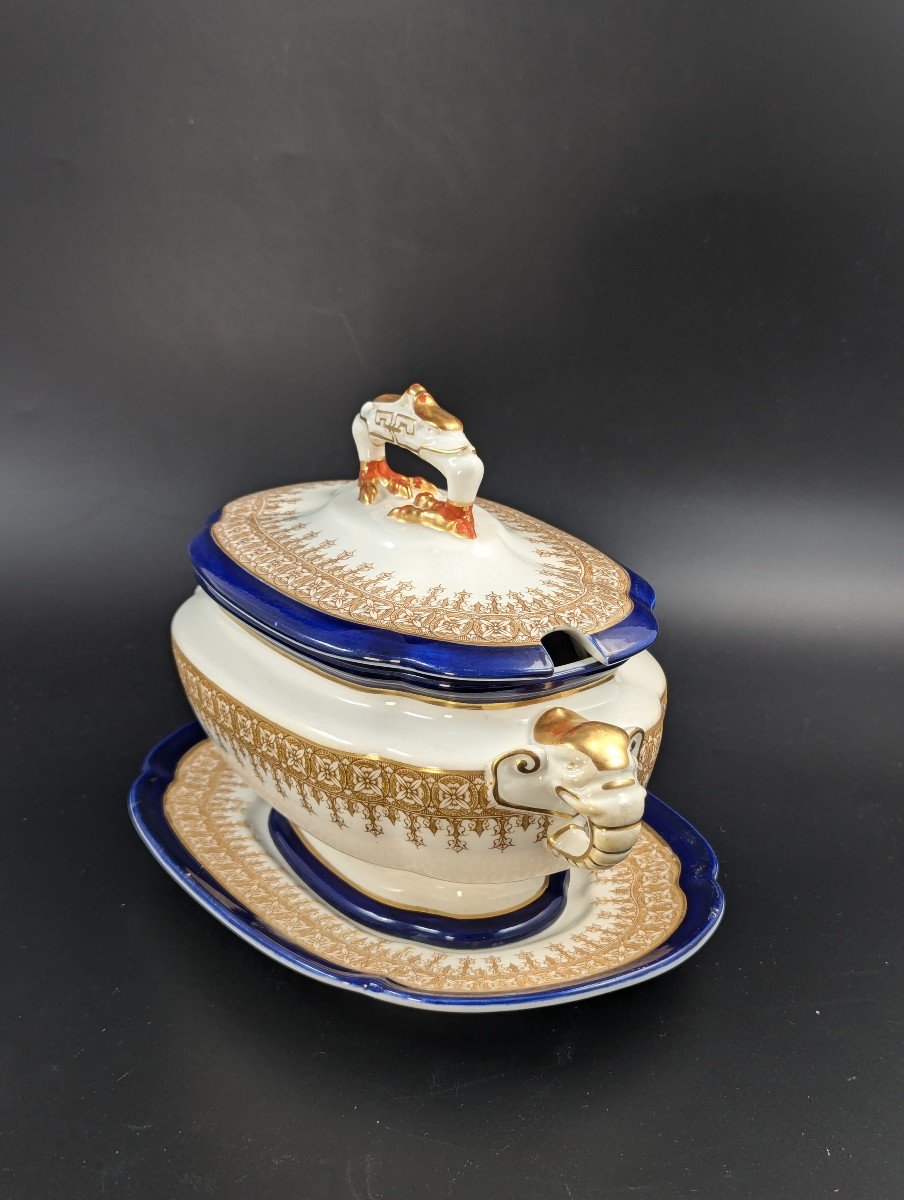 Ancienne Saucière En Verre De Royal Worcester, Avec Sous-plat, Vers 1899.-photo-1